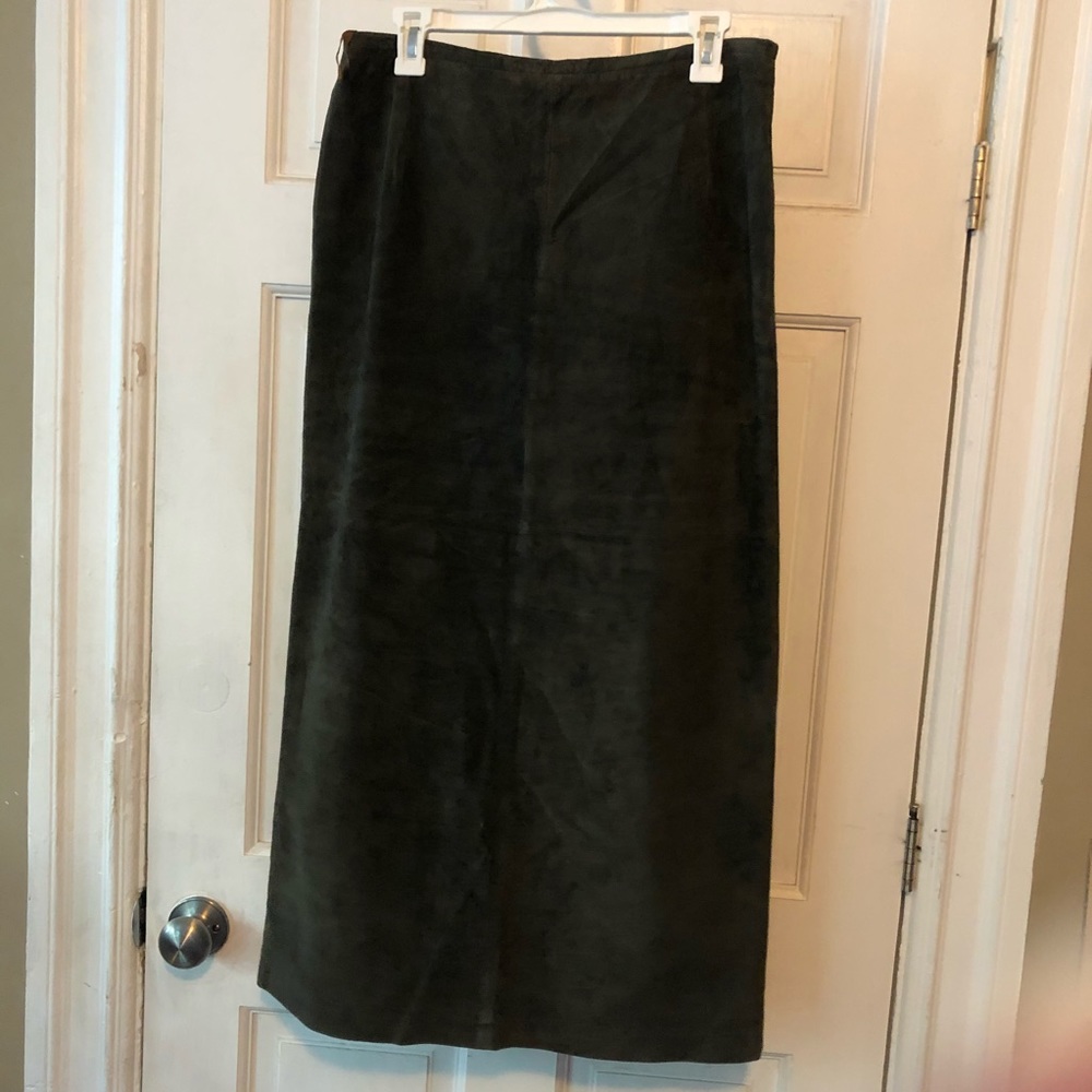 Suede ankle length skirt